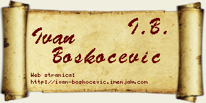 Ivan Boškoćević vizit kartica